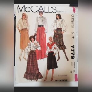 McCalls 7779 Elegant Women's Skirt And Blouse Sewing Pattern Collection